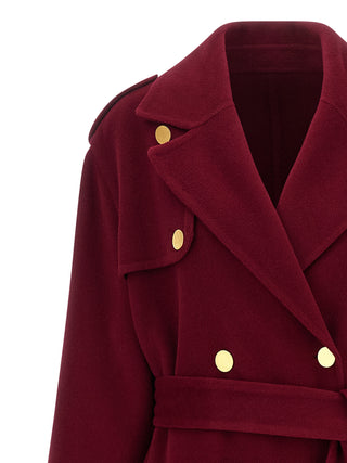 Alberta Ferretti Red Wool Coat