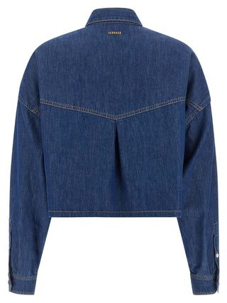 Versace Blue Cotton Blouse