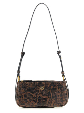 PINKO Brown Calfskin Shoulder Bag