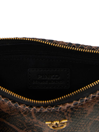 PINKO Brown Calfskin Shoulder Bag