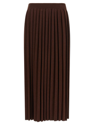 Fabiana Filippi Brown Virgin Wool Midi Skirt