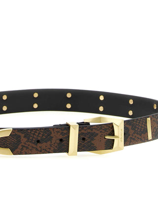 PINKO Gray Calfskin Regular Belt