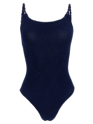 Hunza G Blue Polyamide One-Piece Swimsuit