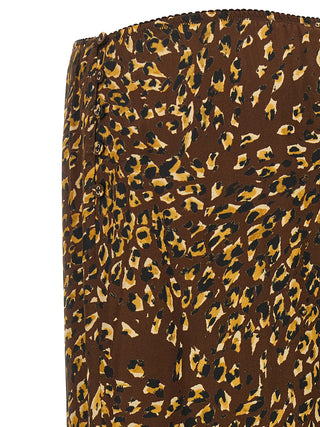 Twinset Brown Viscose Midi Skirt