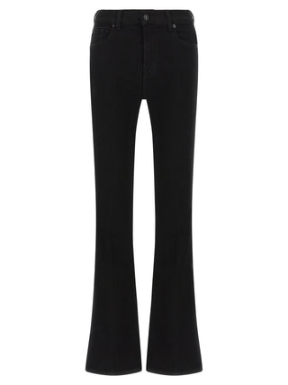 7 For All Mankind Black Cotton Bootcut Jeans
