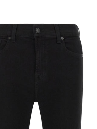 7 For All Mankind Black Cotton Bootcut Jeans