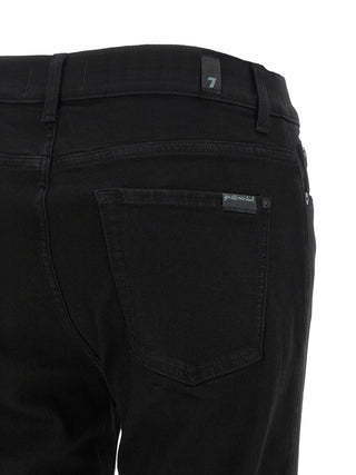 7 For All Mankind Black Cotton Bootcut Jeans