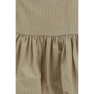 Ganni Beige Cotton Mini Skirt