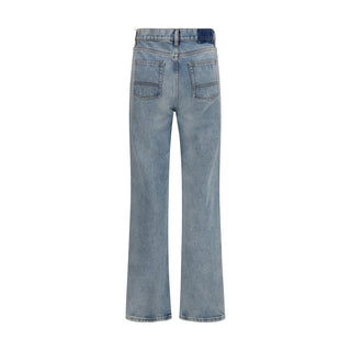 Golden Goose Blue Cotton Straight-Leg Jeans