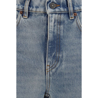 Golden Goose Blue Cotton Straight-Leg Jeans
