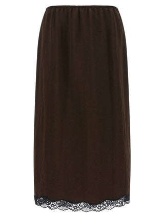 Twinset Brown Marabou Midi Skirt