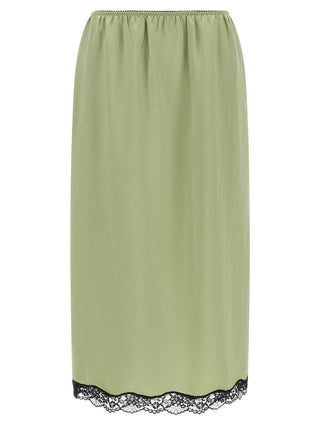 Twinset Bicolor Marabou Midi Skirt