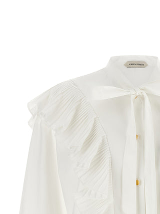 Alberta Ferretti White Cotton Blouse