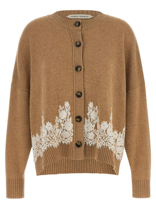 Alberta Ferretti Brown Cashmere Cardigan
