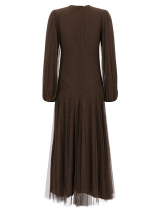 Twinset Brown Polyester Long Dress
