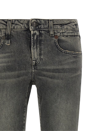 R13 Black Cotton Bootcut Jeans