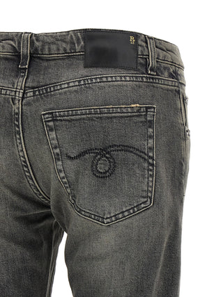 R13 Black Cotton Bootcut Jeans