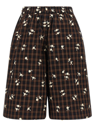 Ganni Brown Organic Cotton Bermuda Shorts