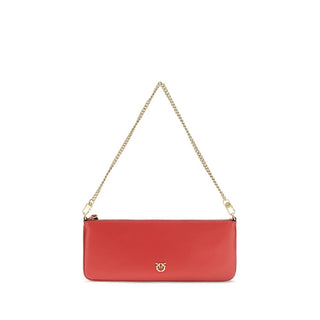 PINKO Red Calf Leather Bos Taurus Shoulder Bag