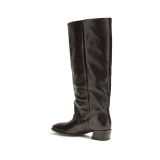 P.A.R.O.S.H. Brown Calf Leather Bos Taurus Flat Boots