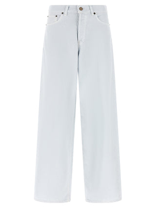 Haikure White Cotton Relaxed Fit Jeans