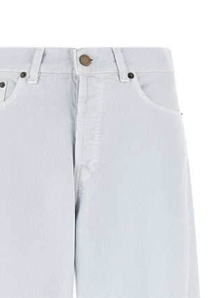 Haikure White Cotton Relaxed Fit Jeans