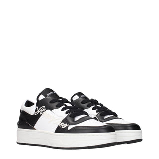 Jimmy Choo Black Leather Low Top Sneakers