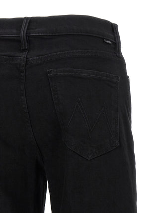 Mother Denim Black Cotton Flared Jeans