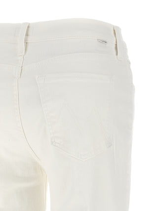 Mother Denim White Cotton Straight-Leg Jeans