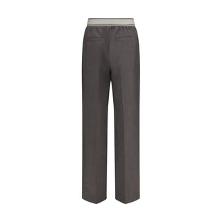 Versace Gray Wool Oves Aries Pants