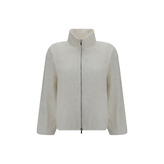 Gongdid Design White Polyester Full-Length Jacket