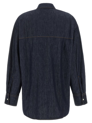 Khaite Blue Cotton Blouse