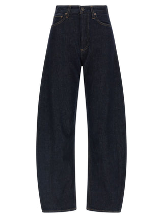 Agolde Blue Cotton High-Waisted Jean