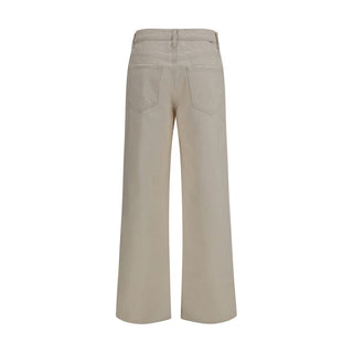 Mother Denim White Cotton Relaxed Fit Jeans