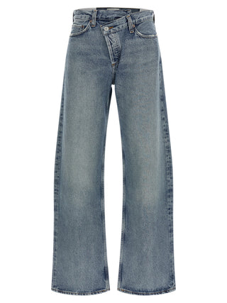 Agolde Blue Cotton Relaxed Fit Jeans