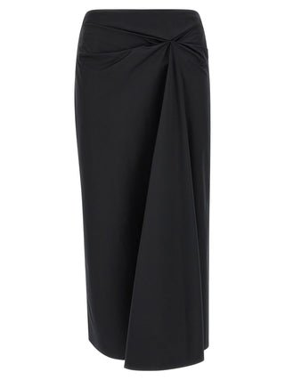 Max Mara Black Cotton Midi Skirt