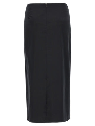 Max Mara Black Cotton Midi Skirt