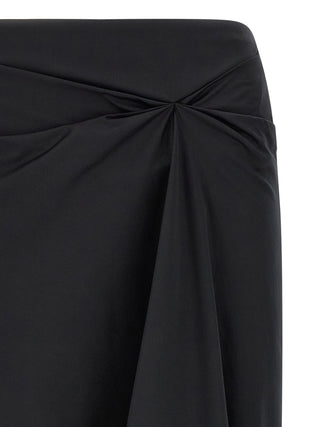Max Mara Black Cotton Midi Skirt