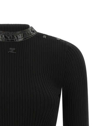 Courrèges Black Viscose Cardigan