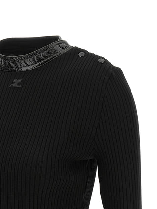 Courrèges Black Viscose Cardigan