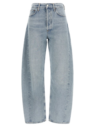 Agolde Blue Cotton High-Waisted Jean