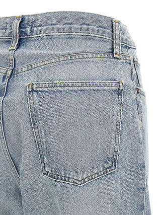 Agolde Blue Cotton High-Waisted Jean