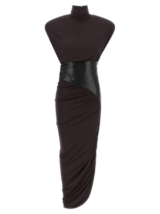 The Andamane Bordeaux Viscose Midi Dress