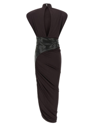 The Andamane Bordeaux Viscose Midi Dress