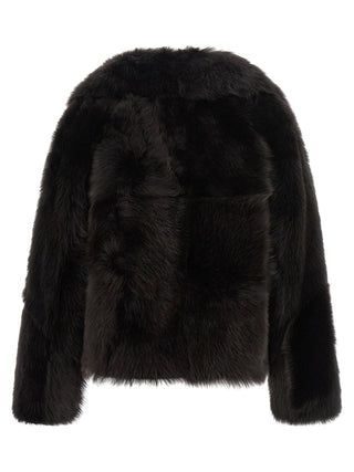 BLANCHA Brown Lamb Fur Full-Length Jacket