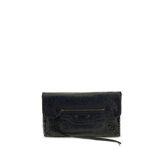 Balenciaga Black Lamb Ovis Aries Clutch Bag