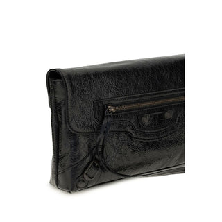 Balenciaga Black Lamb Ovis Aries Clutch Bag
