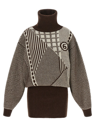 MM6 Maison Margiela Brown Wool Short Dress