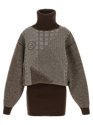 MM6 Maison Margiela Brown Wool Short Dress