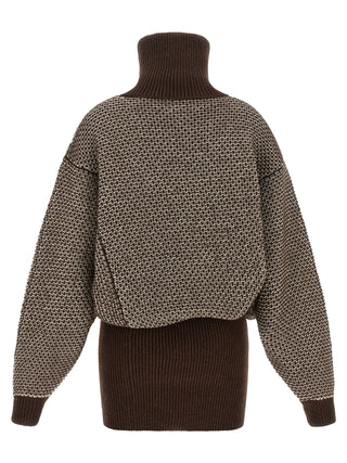 MM6 Maison Margiela Brown Wool Short Dress